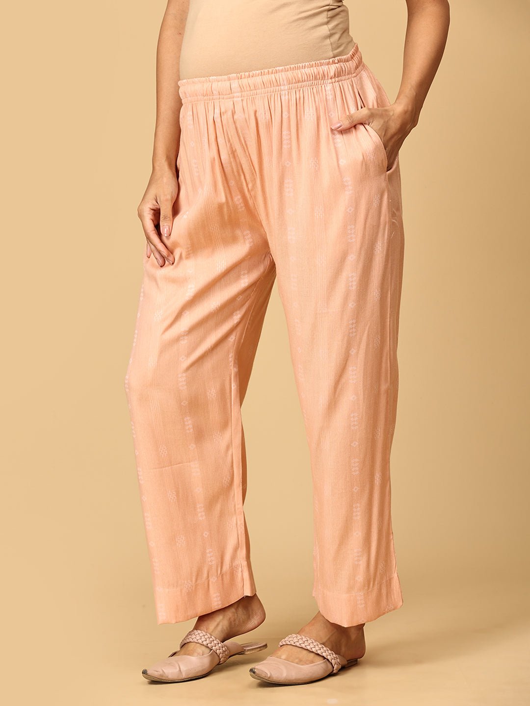 Peach Plush Maternity and Nursing Co Ord Set - MEW - SK - PPLS - S