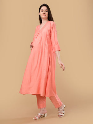 Peach Pop Maternity and Nursing Co Ord Set - S Maternity Co-ord Set