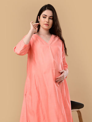 Peach Pop Maternity and Nursing Co Ord Set - S Maternity Co-ord Set
