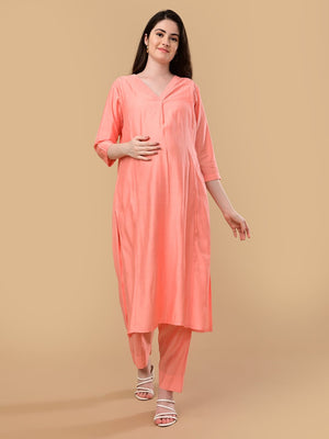 Peach Pop Maternity and Nursing Co Ord Set - S Maternity Co-ord Set