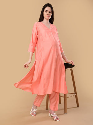 Peach Pop Maternity and Nursing Co Ord Set - S Maternity Co-ord Set