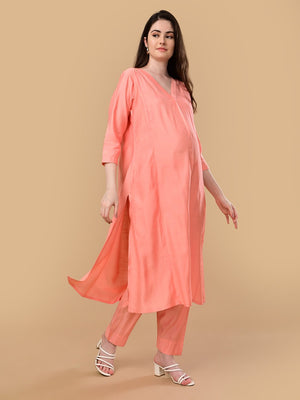 Peach Pop Maternity and Nursing Co Ord Set - S Maternity Co-ord Set