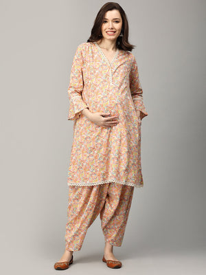 Peachin' It Maternity and Nursing Co ord Set - MEW - SK - PCHIN - S
