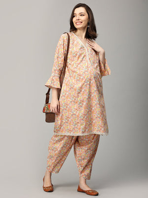 Peachin' It Maternity and Nursing Co ord Set - MEW - SK - PCHIN - S