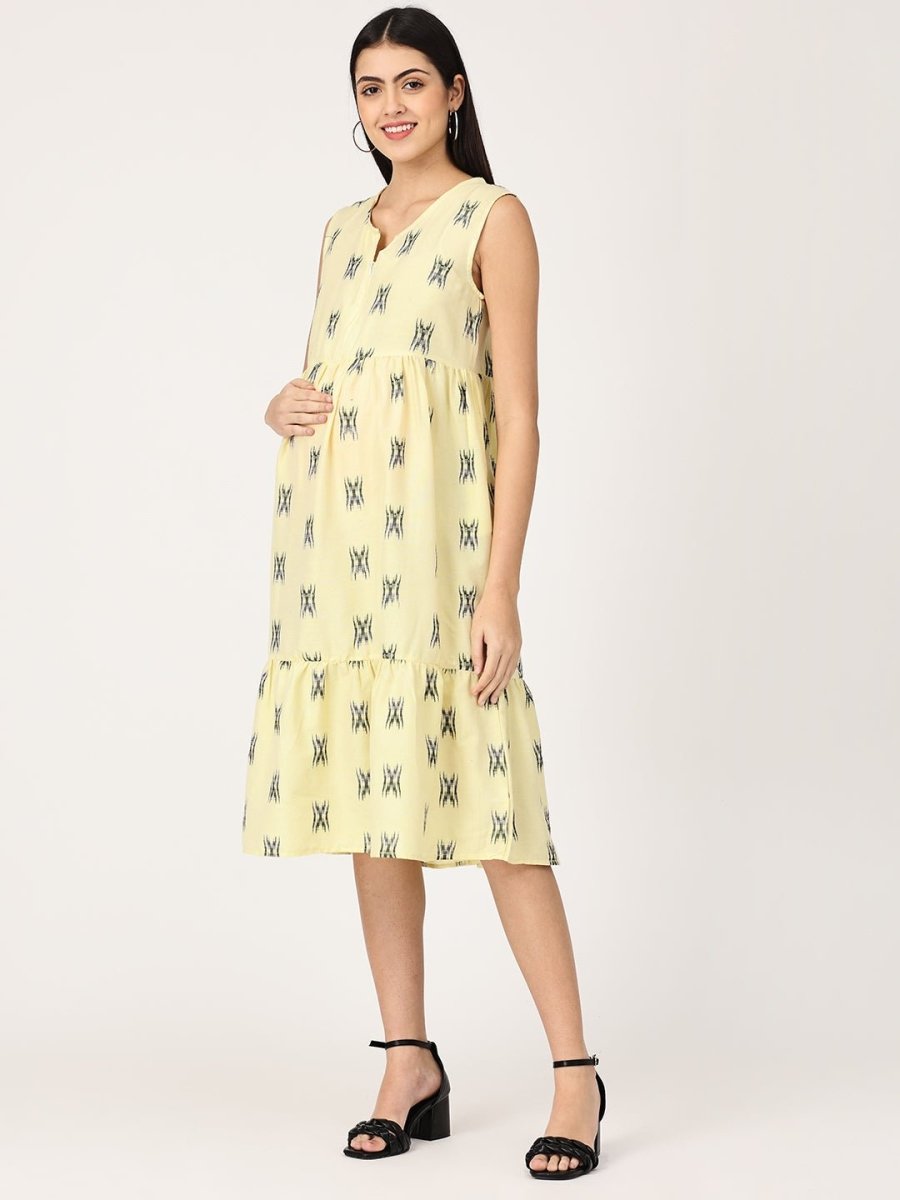 Pear Sorbet Maternity and Nursing Kurti Dress - DRS-LRGLD-S