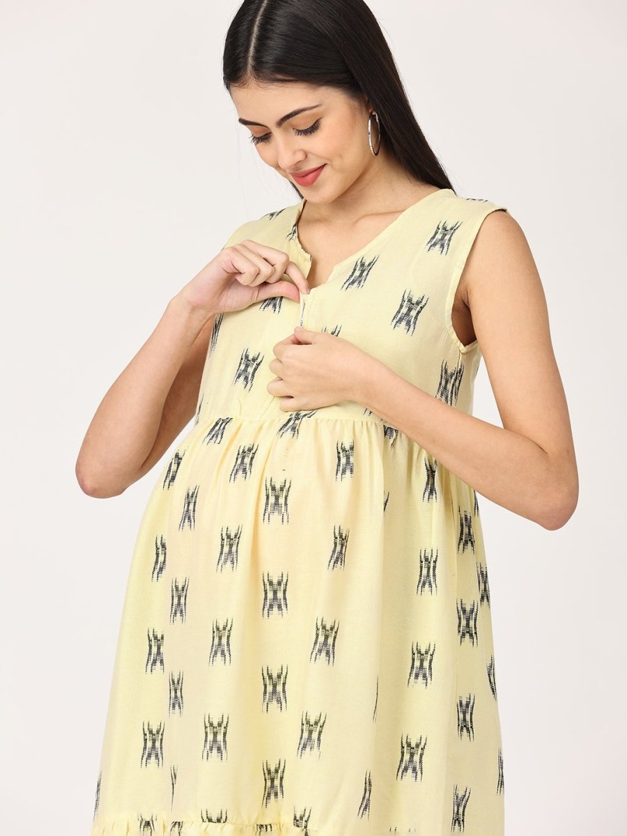 Pear Sorbet Maternity and Nursing Kurti Dress