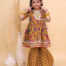 Peele Phool Block Print Girls Anarkali Sharara Set - KES - SC - PLPHG - 0 - 6