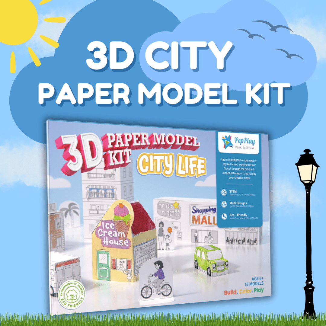 PepPlay 3D Paper Model Kit – City Life (DIY Activity Set) - PP20703