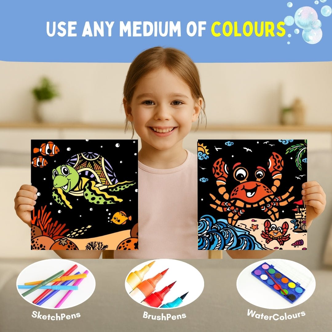 PepPlay Colour In Velvet - Ocean Life - Coloring Book