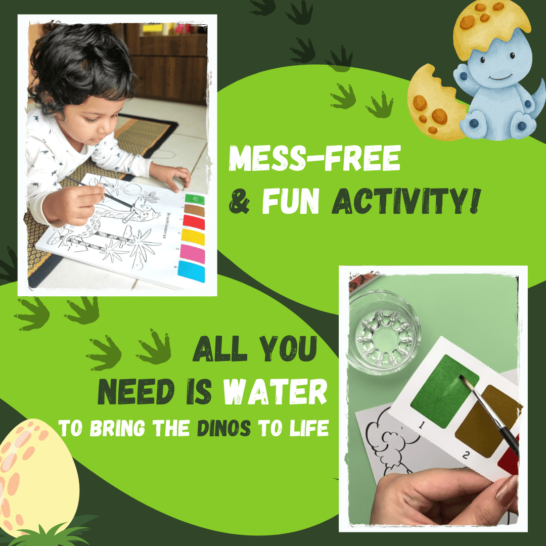 PepPlay Dinosaurs Coloring Book- Color Using Paint & Numbers - PP20505