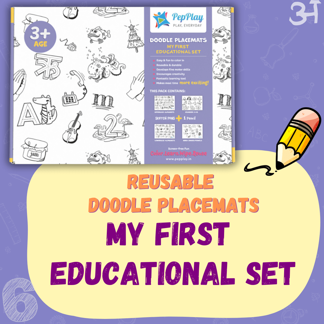 PepPlay Doodle Placemats – My First Educational Set (DIY Drawing Kit) - PP20205