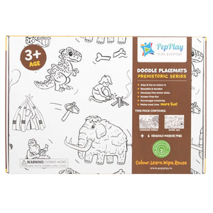 PepPlay Doodle Placemats - Prehistoric Series - Coloring Set