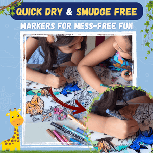 PepPlay Doodle Placemats Set - Animal Series (DIY Drawing Kit) - Coloring Set