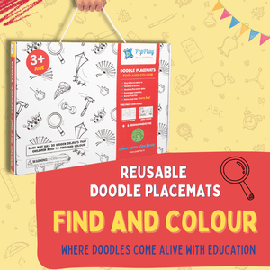 PepPlay Doodle Placemats Set– Find & Color Series (DIY Drawing Kit) - PP20206