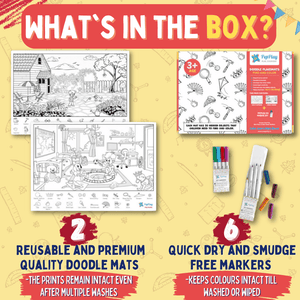 PepPlay Doodle Placemats Set– Find & Color Series (DIY Drawing Kit) - PP20206