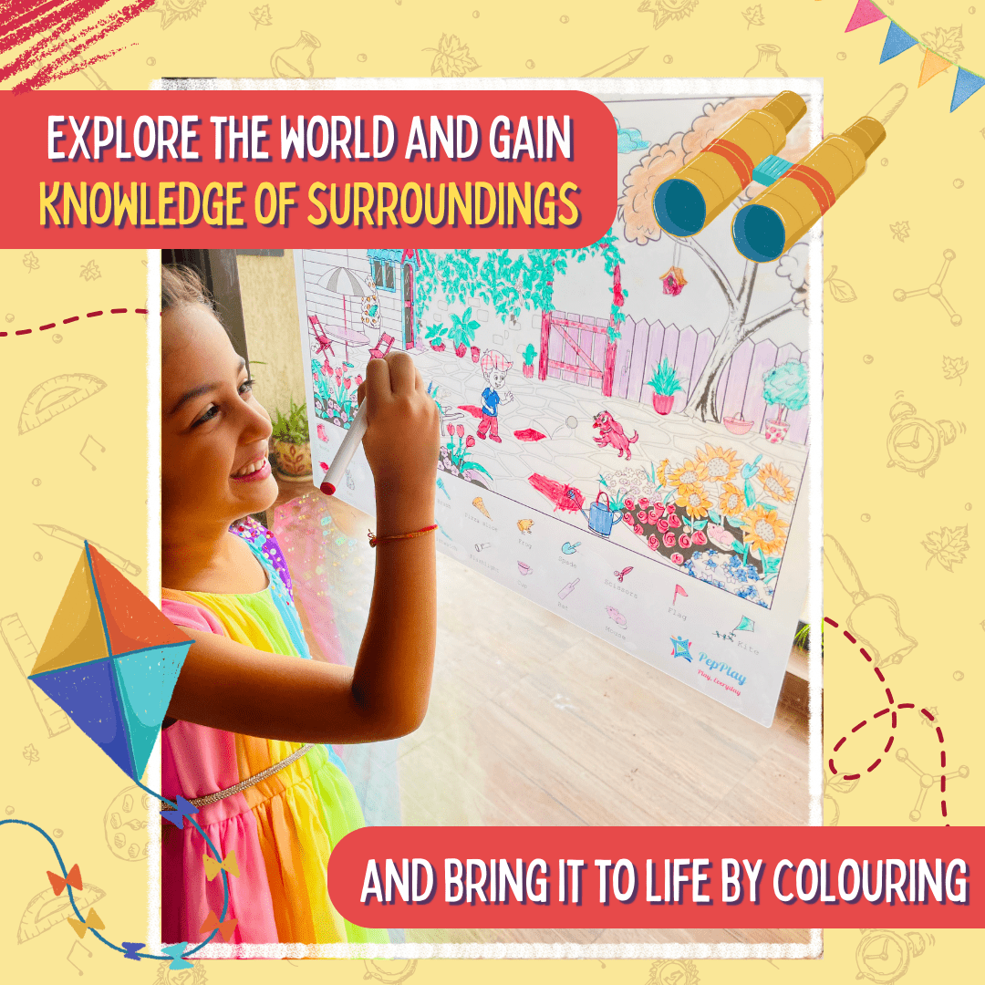 PepPlay Doodle Placemats Set– Find & Color Series (DIY Drawing Kit) - PP20206