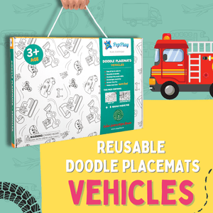 PepPlay Doodle Placemats Set– Vehicle Series (DIY Drawing Kit) - PP20204