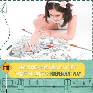 PepPlay Doodle Placemats Set– Vehicle Series (DIY Drawing Kit) - PP20204