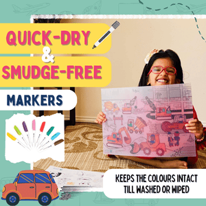 PepPlay Doodle Placemats Set– Vehicle Series (DIY Drawing Kit) - PP20204