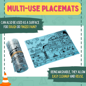 PepPlay Doodle Placemats Set– Vehicle Series (DIY Drawing Kit) - PP20204