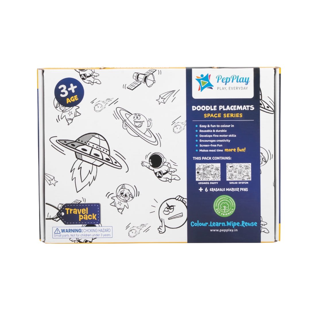 PepPlay Doodle Placemats - Space Series - Coloring Set