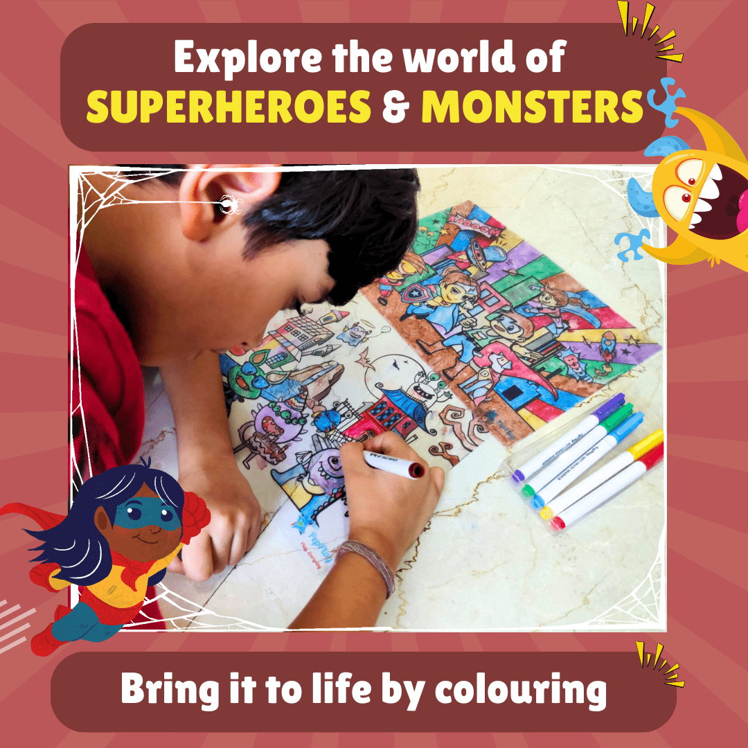 PepPlay Doodle placemats- Superheroes & Monsters - PP20209