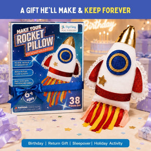 PepPlay Make Your Own Rocket Pillow DIY Kit | The Mom Store - Throw Pillow