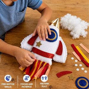 PepPlay Make Your Own Rocket Pillow DIY Kit | The Mom Store - Throw Pillow