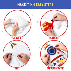 PepPlay Make Your Own Rocket Pillow DIY Kit | The Mom Store - Throw Pillow