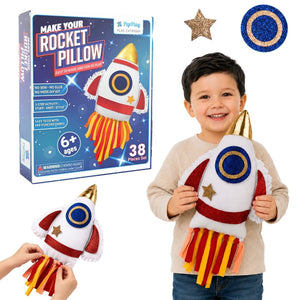 PepPlay Make Your Own Rocket Pillow DIY Kit | The Mom Store - Throw Pillow