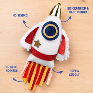 PepPlay Make Your Own Rocket Pillow DIY Kit | The Mom Store - Throw Pillow
