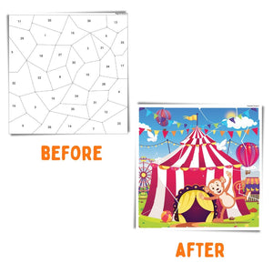 PepPlay Mosaic Sticker by Number - Circus Carnival - Toys and Games