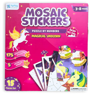 PepPlay Mosaic Sticker by Number - Magical Unicorn - Toys & Games