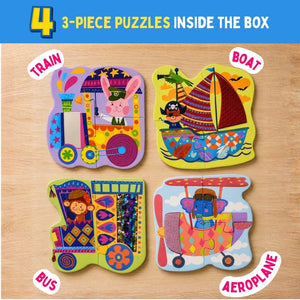 PepPlay My First Touch & Feel Puzzles - Colourful Vehicles - Puzzles