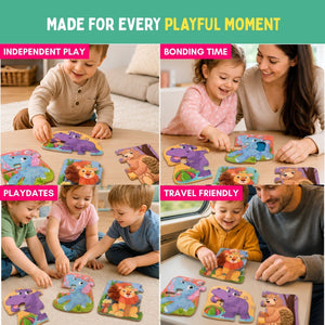 PepPlay My First Touch & Feel Puzzles - Wild Animals - Puzzles