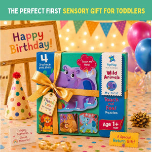 PepPlay My First Touch & Feel Puzzles - Wild Animals - Puzzles