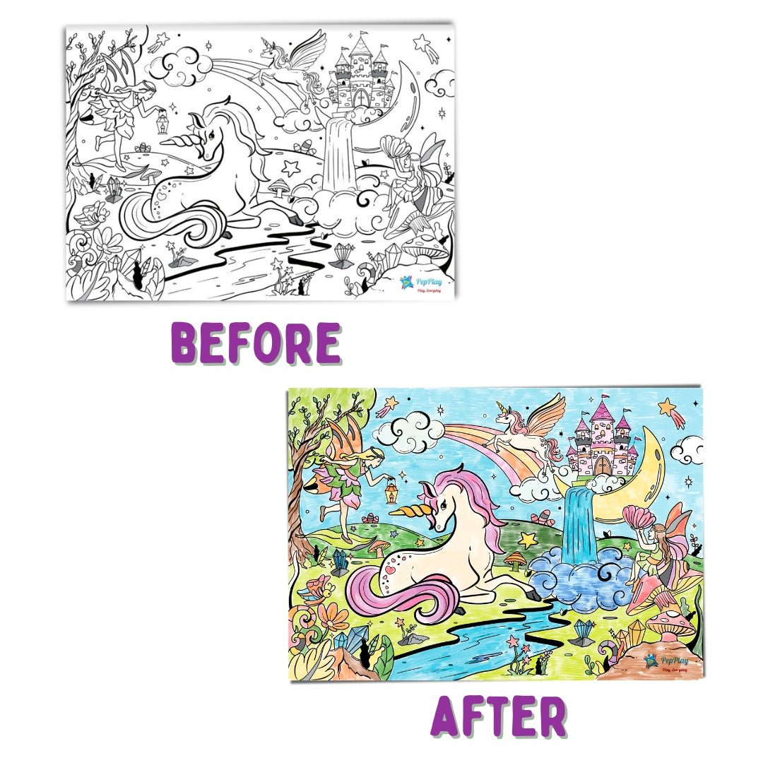 PEPPLAY RECOLOURABLES COLOUR & WIPE PLACEMATS - MAGICAL LAND - Drawing, Painting & Colouring