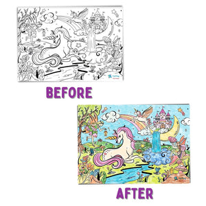 PEPPLAY RECOLOURABLES COLOUR & WIPE PLACEMATS - MAGICAL LAND - Coloring Set