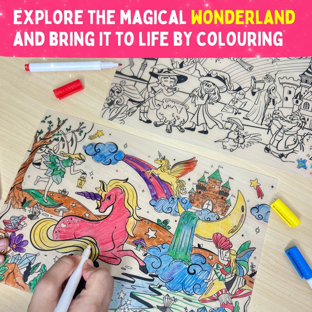 PEPPLAY RECOLOURABLES COLOUR & WIPE PLACEMATS - MAGICAL LAND - Drawing, Painting & Colouring