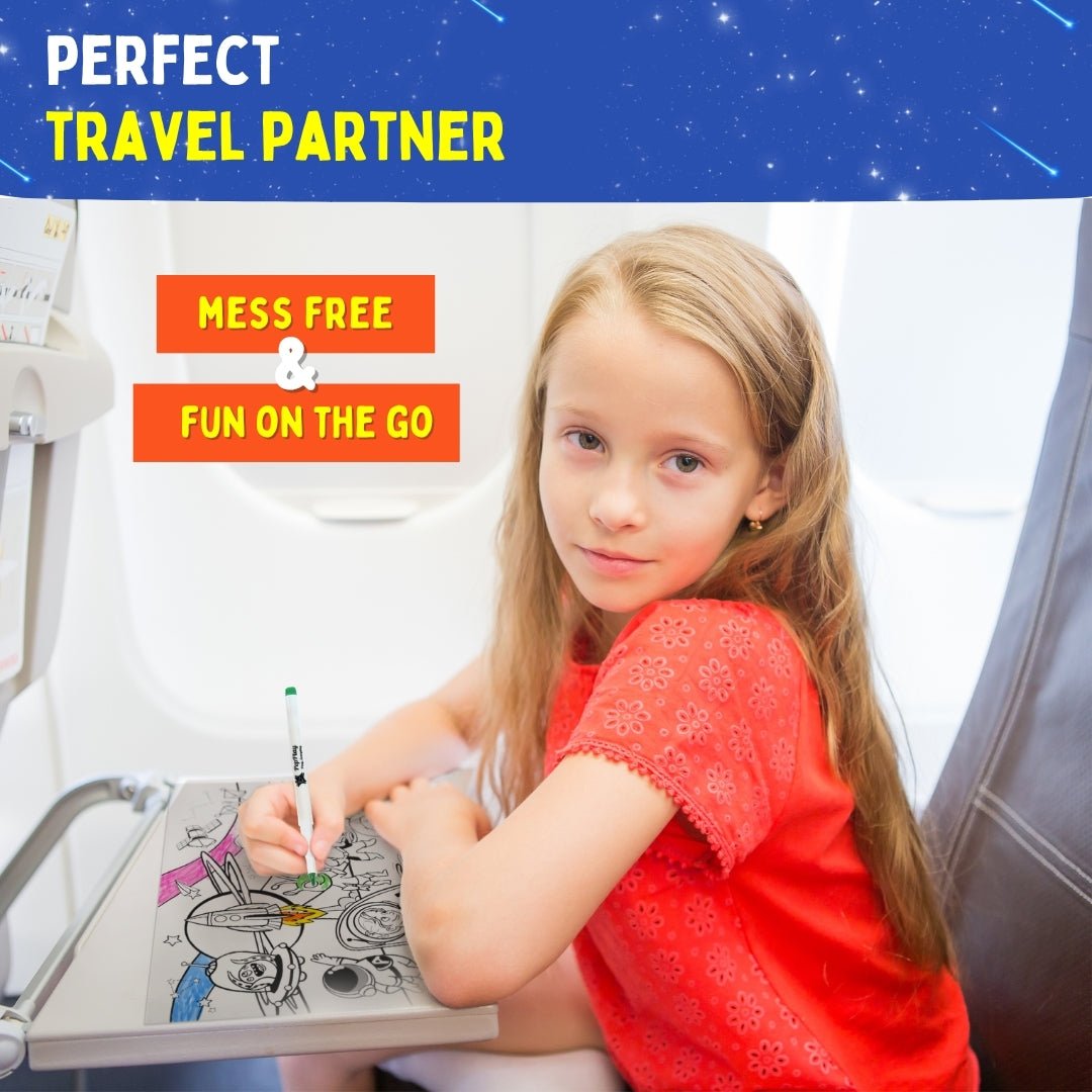 PEPPLAY RECOLOURABLES COLOUR & WIPE PLACEMATS - SPACE SAGA - Drawing, Painting & Colouring