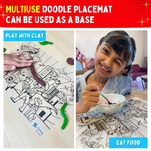 PEPPLAY RECOLOURABLES COLOUR & WIPE PLACEMATS - SUPER POWER - Drawing, Painting & Colouring