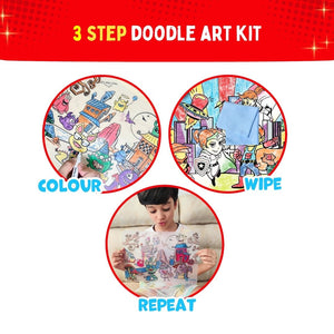 PEPPLAY RECOLOURABLES COLOUR & WIPE PLACEMATS - SUPER POWER - Drawing, Painting & Colouring