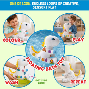 PepPlay Redoobles Doodle Dinosaur Reusable Plush Toy with 4 Washable Markers 3-8Y - Push & Pull Toys
