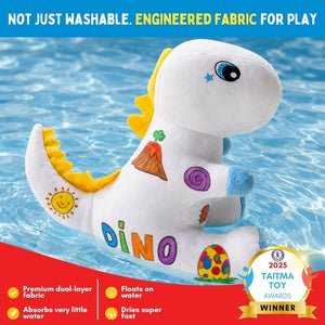 PepPlay Redoobles Doodle Dinosaur Reusable Plush Toy with 4 Washable Markers 3-8Y - Push & Pull Toys