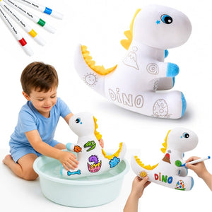 PepPlay Redoobles Doodle Dinosaur Reusable Plush Toy with 4 Washable Markers 3-8Y - Push & Pull Toys