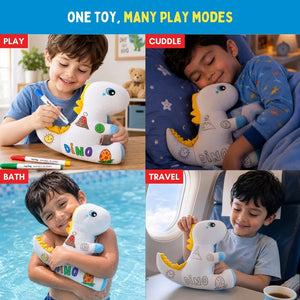 PepPlay Redoobles Doodle Dinosaur Reusable Plush Toy with 4 Washable Markers 3-8Y - Push & Pull Toys