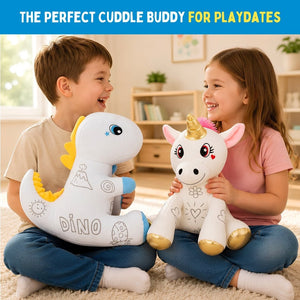 PepPlay Redoobles Doodle Dinosaur Reusable Plush Toy with 4 Washable Markers 3-8Y - Push & Pull Toys