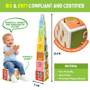 PepPlay Stacking and Nesting Cubes (Educational Brain Activity Toy) - Stacker