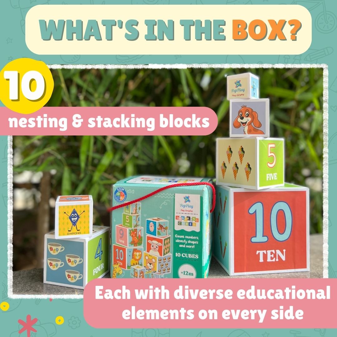 PepPlay Stacking and Nesting Cubes (Educational Brain Activity Toy) - PP20702