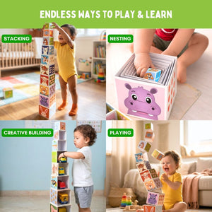 PepPlay Stacking and Nesting Cubes (Educational Brain Activity Toy) - Stacker